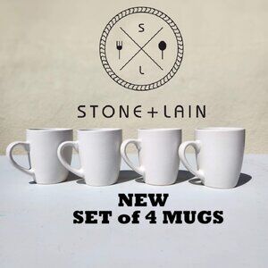 NEW Stone Lain 4 Piece Stoneware mugs cups Coffee Tea Replacement Dinnerware Set